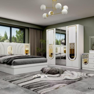 CHAMBRE A COUCHER ARMOIRE 6BATTANTS 6PIECES BLANC MC308H