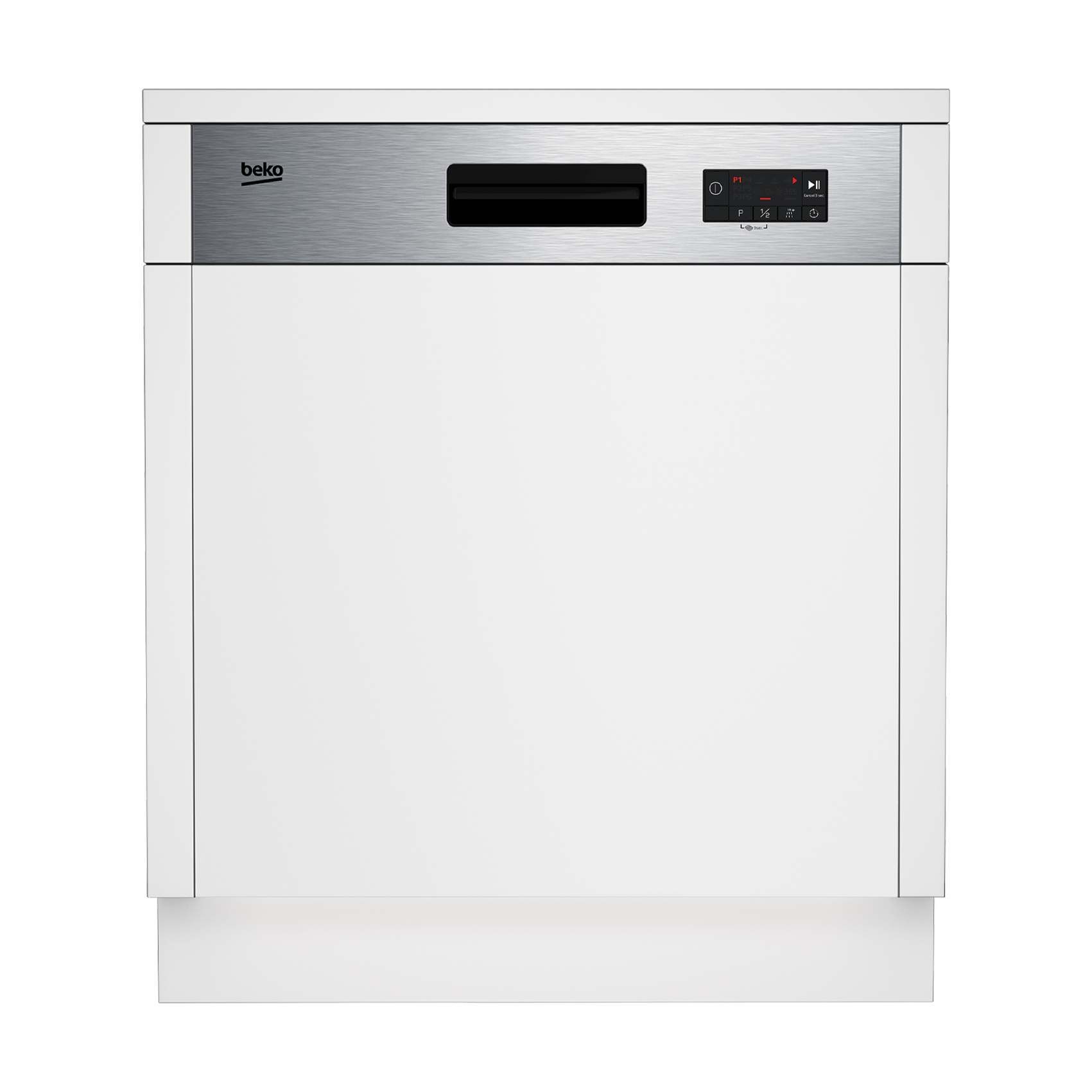 6824cffa5aee1_vitrine.jpg LAVE VAISSELLE BEKO SEMI ENCASTRABLE 13 COUVERTS A++ GRIS BDSN153E3X