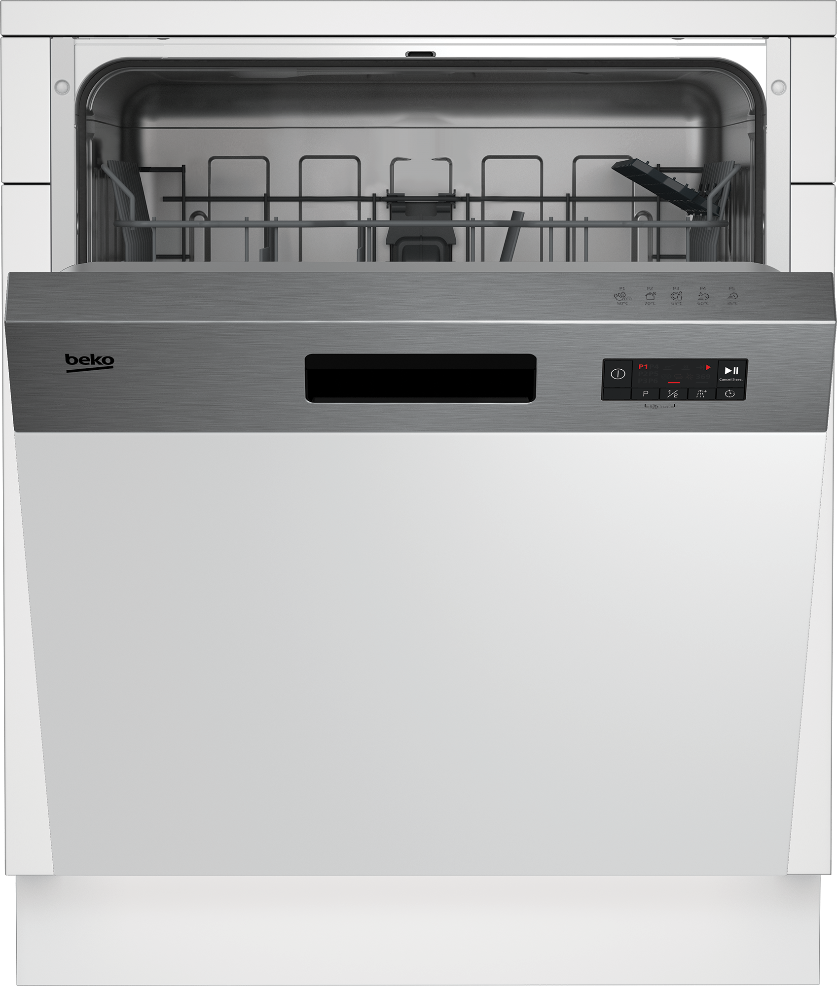 6824d023c983f_image_2025-05-14_171654028.png LAVE VAISSELLE BEKO SEMI ENCASTRABLE 13 COUVERTS A++ GRIS BDSN153E3X