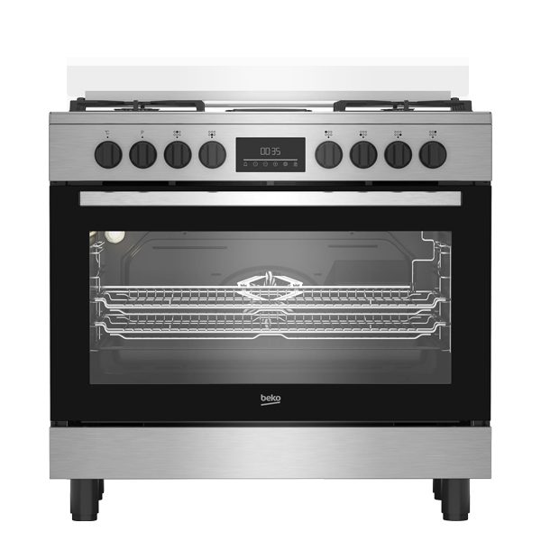 69cebc2580166_EE CUISINIERE BEKO 6FEUX 90X60 A GAZ + 2 PLAQUES DE CUISSON INOX BGM21225EX