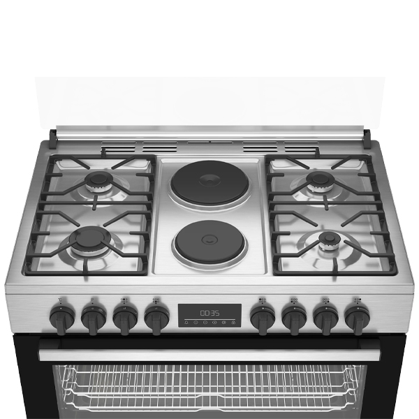 69cebc2971054_GFG CUISINIERE BEKO 6FEUX 90X60 A GAZ + 2 PLAQUES DE CUISSON INOX BGM21225EX
