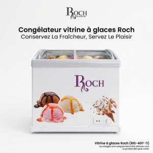 CONGELATEUR ROCH HORIZONTAL 400LITRES VITRINE BLANC RIS400D
