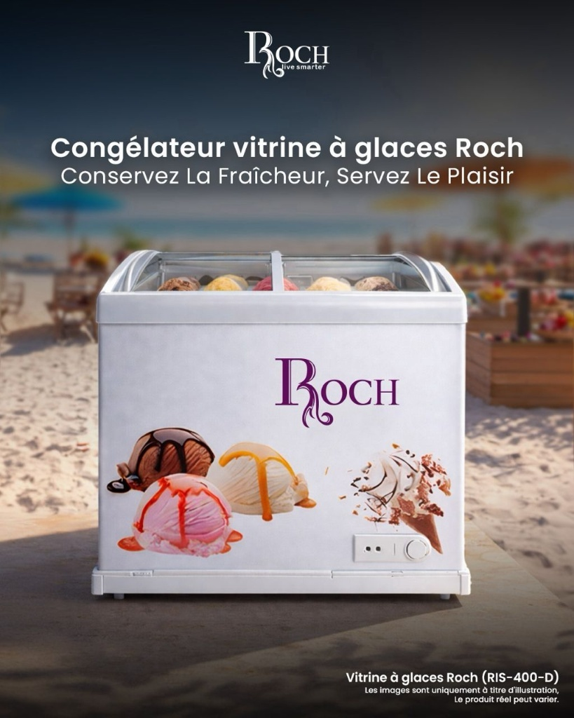 69f37b82def9f_image_2026-04-30_155546755.png CONGELATEUR ROCH HORIZONTAL 400LITRES VITRINE BLANC RIS400D