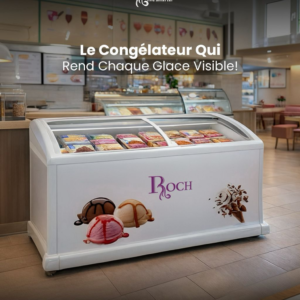 CONGELATEUR ROCH HORIZONTAL 700LITRES VITRINE BLANC RIS-700-D