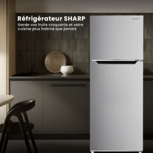 REFRIGERATEUR SHARP 2PORTES 380LITRES NOFROST GRIS SJHM380HS2