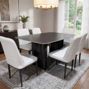 TABLE A MANGER 6PLACES 160X90 NOIR BLANC A