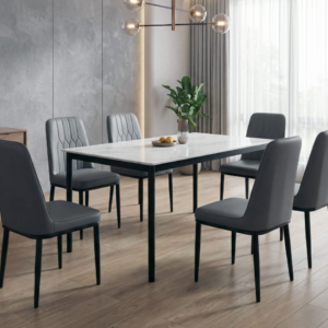 TABLE A MANGER 6PLACES 160X90 GRIS C