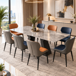 TABLE A MANGER EXTENSIBLE 8PLACES 160X200 GRIS TA062