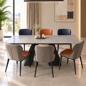TABLE A MANGER EXTENSIBLE 6PLACES GRIS TA061